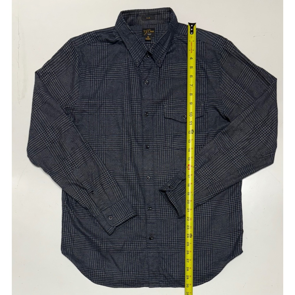 J. Crew‎ Mens Slim Medium Long Sleeve Button Down Cashmere Blend Plaid Shirt
